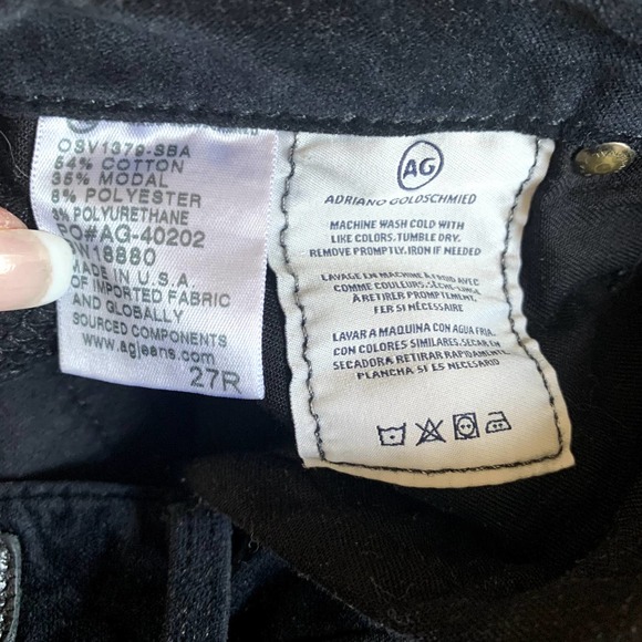 AG Adriano Goldschmied The Farrah Skinny High Rise Skinny Jeans In Black Size 27 - Picture 11 of 12